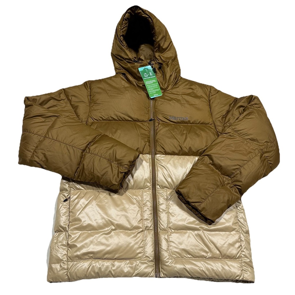 Marmot Guides 700 Down Hoody Mens XXL Hazel Light Oak Puffer Jacket Coat